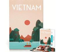 Puzzle de 1000 pièces pour Adolescents, Affiche de Voyage au Vietnam, Art aux découpes nettes, Jeu cognitif, Cadeau pour des Moments de détente, décoration de Noël (50x75cm)