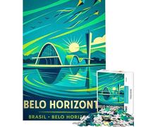 Puzzle de 1000 pièces pour Adolescents Affiche de Voyage Belo Horizonte Brésil Puzzle pour Adultes Jeu de réflexion Cadeau d'anniversaire Cadeau Anti-Stress (Taille 38x26cm)
