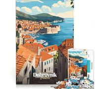 Puzzle de 1000 pièces pour Adolescents, Affiche de Voyage de Dubrovnik, Croatie, Jeu Manuel, Difficile et Stimulant, Cadeau de Jeu Stimulant 38x52cm