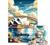 Puzzle de 1000 pièces pour Adolescents Affiche de Voyage de l'Opéra de Sydney défi à relever Course de Vitesse Manuelle Jeux relaxants pour Les 14 Ans et Plus (38x52cm)