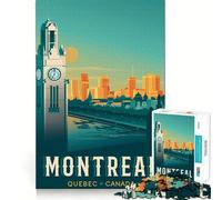 Puzzle de 1000 pièces pour Adolescents,Affiche de Voyage de Montréal,Design Finement découpé,Jeu de réflexion,Cadeau,détente et Divertissement pour Un Anniversaire (38x26cm)