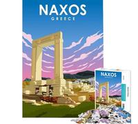 Puzzle de 1000 pièces pour Adolescents Affiche de Voyage d'été à Naxos Jeu éducatif et ludique pour Un Anniversaire (Dimensions 75x50cm)