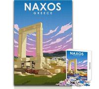 Puzzle de 1000 pièces pour Adolescents, Affiche de Voyage d'été Naxos, Jeu éducatif Familial pour améliorer la mémoire, Cadeau d'anniversaire, Dimensions 38x52cm