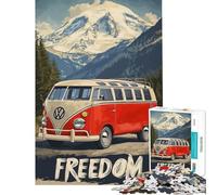 Puzzle de 1000 pièces pour Adolescents Affiche de Voyage du Bus VW Bulli défi éducatif Passe-Temps décoration intérieure Jouet pour Les 14 Ans et Plus (38x26cm)