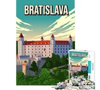 Puzzle de 1000 pièces pour Adolescents Affiche de Voyage du château de Bratislava Jouet éducatif et ludique pour Toute la Famille Cadeau pour Femmes et Hommes (Taille 38x52cm)