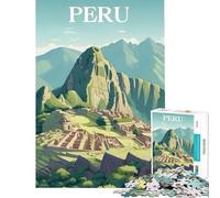 Puzzle de 1000 pièces pour Adolescents Affiche de Voyage du Machu Picchu au Pérou Jeu éducatif et Stimulant Cadeau Amusant et Difficile (Dimensions 38x26cm)