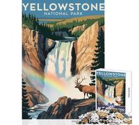 Puzzle de 1000 pièces pour Adolescents Affiche de Voyage du Parc National de Yellowstone Jeu éducatif pour Jouer en Famille Stimule la motricité Fine et l'intelligence Dimensions 50x75cm