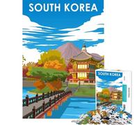 Puzzle de 1000 pièces pour Adolescents Affiche de Voyage en Corée du Sud Jeu éducatif et Pratique d'analyse et de logique idée Cadeau (Taille 50x75cm)
