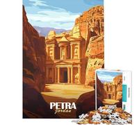 Puzzle de 1000 pièces pour Adolescents Affiche de Voyage Petra Jordan Difficile et Stimulant mais Amusant et Humoristique décoration Murale Convient aux 14 Ans et Plus 38x26cm