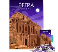 Puzzle de 1000 pièces pour Adolescents Affiche de Voyage Petra Jordan Jeu Amusant et addictif pour cultiver la Patience Cadeau pour Femmes et Hommes mais Amusant et Humoristique (Taille 38x26cm)