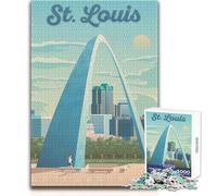 Puzzle de 1000 pièces pour Adolescents - Affiche de Voyage Saint-Louis - Casse-tête, Jeu Familial, Analyse et logique - Décoration Murale - Dimensions : 38x26cm