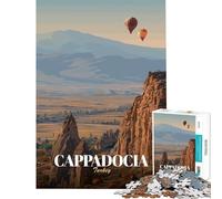 Puzzle de 1000 pièces pour Adolescents Affiche de Voyage sur la Cappadoce en Turquie Jouet éducatif et ludique pour Toute la Famille décoration Murale Cadeau pour Femmes et Hommes (Taille 50x75cm)