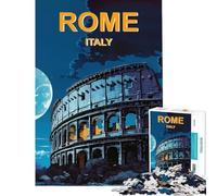 Puzzle de 1000 pièces pour Adolescents Affiche de Voyage sur Le thème de Rome (Italie) Cadeau d'anniversaire ou de Noël pour Femmes Jeu à Monter soi-même à partir de 14 Ans (38x52cm)