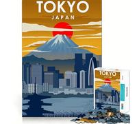 Puzzle de 1000 pièces pour Adolescents, Affiche de Voyage Tokyo Japon, Art aux découpes nettes, Jeu cognitif, Cadeau pour des Moments de détente, décoration de Noël (38x52cm)