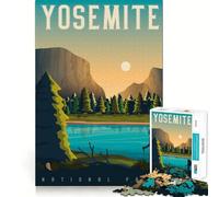 Puzzle de 1000 pièces pour Adolescents, Affiche de Voyage Yosemite, Art Finement découpé, entraînement à la Concentration, Jeu Amusant et Calme, Cadeau de Noël Amusant (38x26cm)
