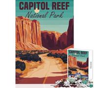 Puzzle de 1000 pièces pour Adolescents Affiche du Parc National de Capitol Reef Décoration intérieure Jouet Jeu Familial Interaction Parent-Enfant Dimensions 38x52cm