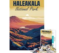Puzzle de 1000 pièces pour Adolescents Affiche du Parc National de Haleakala Activités Amusantes à la Maison Jeu Stimulant et Pratique Convient aux Personnes de 14 Ans et Plus (38x26cm)