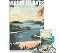 Puzzle de 1000 pièces pour Adolescents Affiche du Parc National des Îles Vierges Jeux éducatifs Cadeau d'anniversaire Collection d'artistes Beaux-Arts 50x75cm