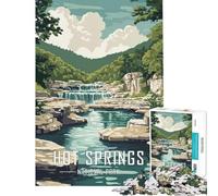 Puzzle de 1000 pièces pour Adolescents Affiche du Parc National des Sources Chaudes Stimule Le Cerveau Jeux Amusants pour Toute la Famille Convient aux 14 Ans et Plus (50x75cm)