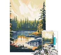 Puzzle de 1000 pièces pour Adolescents Affiche du Parc National des Voyageurs Jeu Familial Défi cérébral et intellectuel Jouet addictif Cadeau Artistique Activités familiales (Dimensions 50x75cm)