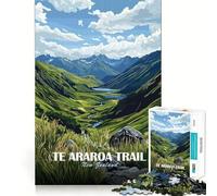 Puzzle de 1000 pièces pour Adolescents Affiche du Sentier Te Araroa en Nouvelle-Zélande Jeu de Loisirs créatifs et cognitifs Décoration de Noël pour la Maison (38x52cm)