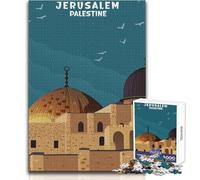 Puzzle de 1000 pièces pour Adolescents - Affiche Jérusalem Palestine - Calme, Plaisir et détente - Jeu de précision - Dimensions:38x26cm