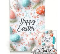Puzzle de 1000 pièces pour Adolescents, Affiche Joyeuses Pâques, Jouet éducatif, activités Amusantes à la Maison, Cadeau Stimulant 50x75cm