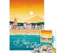 Puzzle de 1000 pièces pour Adolescents Affiche Saint Jean De Luz Jeu éducatif et ludique Une œuvre d'art Cadeau d'anniversaire (Dimensions 38x52cm)