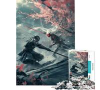 Puzzle de 1000 pièces pour Adolescents Affrontement de samouraïs et de cyborgs Stimule Le Cerveau Jeu Difficile et Relaxant Convient aux 14 Ans et Plus 50x75cm