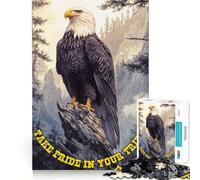 Puzzle de 1000 pièces pour Adolescents Aigle à tête Blanche,fierté des Montagnes,découpe Lisse,Jeu de logique,Moment de détente,Cadeau d'anniversaire (38x52cm)