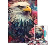Puzzle de 1000 pièces pour Adolescents Aigle à tête Blanche Parmi Les Fleurs idéal pour Un Anniversaire ou Noël Une œuvre d'art relaxante à partir de 14 Ans (38x52cm)