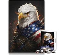 Puzzle de 1000 pièces pour Adolescents - Aigle Guerrier américain - Casse-tête - Jeu Familial - Améliore la mémoire - Cadeau d'anniversaire - Dimensions : 38x26cm