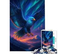 Puzzle de 1000 pièces pour Adolescents Aigle majestueux planant au-Dessus d'un Paysage montagneux Jeu Manuel et éducatif Cadeau de Noël Secret Passe-Temps idéal Pendant Les Vacances à la Maison