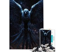 Puzzle de 1000 pièces pour Adolescents Aigle Solitaire planant dans Le Ciel Nocturne Jeu Amusant et addictif pour cultiver la Patience pour Femmes et Hommes (Dimensions 50x75cm)