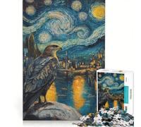 Puzzle de 1000 pièces pour Adolescents Aigle sous Un Ciel étoilé, Jeu de Manipulation, d'analyse et de logique, idéal pour décorer Un Bureau 50x75cm