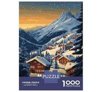 Puzzle De 1000 Pièces pour Adolescents Alpe Dhuez Ski Village Puzzles pour Adultes Difficile, Stimulant Et Amusant À Terminer, Un Jeu Familial Amusant 70x50cm/1000pcs