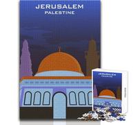 Puzzle de 1000 pièces pour Adolescents ALQUDS JÉRUSALEM Palestine - Idée Cadeau pour Une soirée Jeux en Famille - Dimensions : 38x52cm