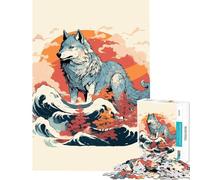 Puzzle de 1000 pièces pour Adolescents Amaterasu Le Loup défi intellectuel Jouet addictif Jeu Relaxant pour Toute la Famille Cadeau Artistique (Taille 38x52cm)