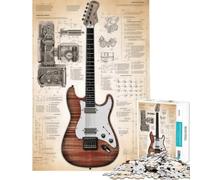 Puzzle de 1000 pièces pour Adolescents Anatomie de la Guitare électrique Jeu Stimulant Jouet Familial améliore la mémoire Cadeau de Père Noël Secret (Taille 50x75cm)