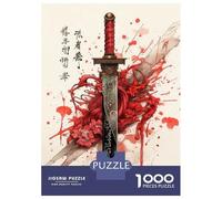 Puzzle De 1000 Pièces pour Adolescents Ancient Japanese Katana Puzzle pour Adultes Jouet Décoration Murale Cadeaux pour Femmes Interaction Parent-Enfant 38x26cm/1000pcs