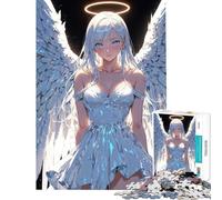 Puzzle de 1000 pièces pour Adolescents Ange Blanc Sexy et Lumineux Activités Amusantes à la Maison améliore la mémoire Jeux en Famille Convient aux 14 Ans et Plus (38x52cm)