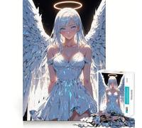 Puzzle de 1000 pièces pour Adolescents,Ange Blanc Sexy et Lumineux,Dessin épuré,Puzzle logique,Jeu de Loisirs,Cadeau d'anniversaire (50x75cm)