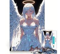 Puzzle de 1000 pièces pour Adolescents,Ange Blanc Sexy et Lumineux,Dessin épuré,Puzzle logique,Jeu de Loisirs,Cadeau d'anniversaire (38x52cm)