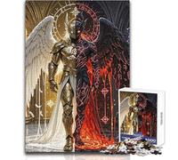 Puzzle de 1000 pièces pour Adolescents - Ange et Démon - Duo - Jeu de société Familial - Défi Stimulant - Idée Cadeau - Dimensions : 50x75cm