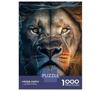 Puzzle De 1000 Pièces pour Adolescents Angry Lion Face Underwater Puzzles pour Adultes, Jouets À Monter Soi-même, Course De Vitesse Manuelle, Cadeaux Uniques d'anniversaire Et De Noël 52x38cm/1000pcs