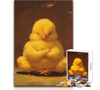 Puzzle de 1000 pièces pour Adolescents « Angy Chick in Yoga » Poussin en colère Faisant du Yoga - Idée Cadeau Amusante pour Une soirée Jeux en Famille - Dimensions : 50x75cm