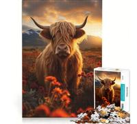 Puzzle de 1000 pièces pour Adolescents Animaux des Highlands écossais Jeux éducatifs Assemblage de Motifs Collection d'artistes Beaux-Arts 38x26cm