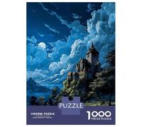 Puzzle De 1000 Pièces pour Adolescents Anime Castle Under Moonlight Puzzle pour Adultes Jeux De Détente Course De Vitesse Manuelle Cadeaux De Noël Et d'anniversaire 38x26cm/1000pcs