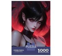 Puzzle De 1000 Pièces pour Adolescents Anime Gothic Demon Girl Puzzles pour Adolescents - Jeu Manuel - Une Œuvre d'art - Cadeaux Uniques pour Un Anniversaire Ou Noël 38x26cm/1000pcs
