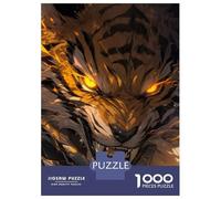 Puzzle De 1000 Pièces pour Adolescents Anime Tiger Glowing Eyes Puzzle pour Adultes Jeux De Famille Cadeaux pour Femmes Cadeaux De Noël Et d'anniversaire 52x38cm/1000pcs